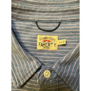 Faherty Brand A Guarantee of Quality Pink Stripes Polo Mens Size XXL